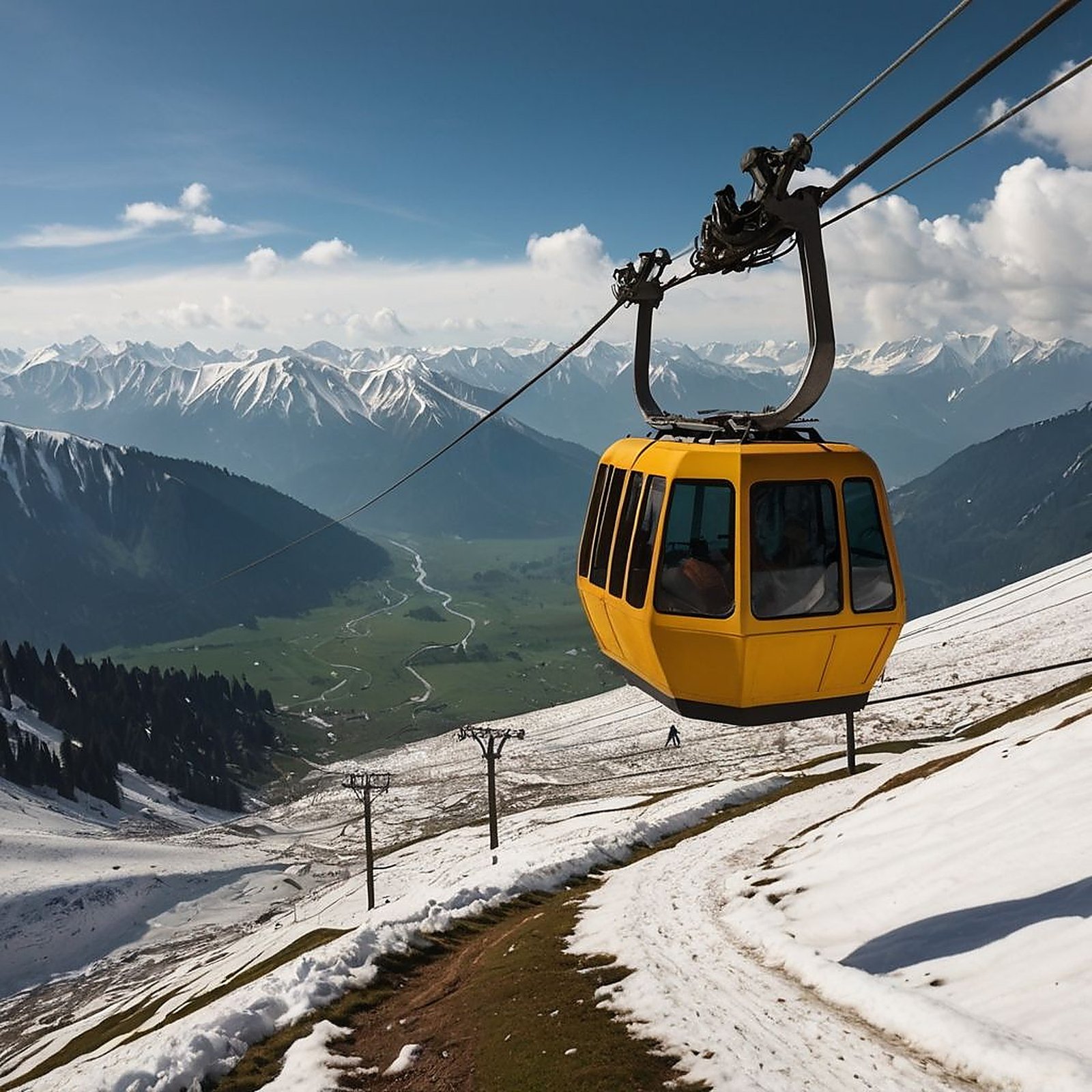 Gulmarg Gondola over the Kashmir meadows